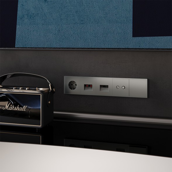 Рамка пластиковая VOLTUM S70 на 5 постов, (титан)