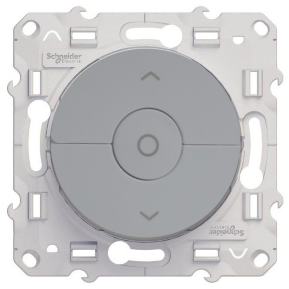 Выключатель для жалюзи Schneider Electric Odace 3-кнопочный, 3-позиционный алюминий S53R208