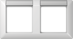 Рамка Jung AS 500 белая с полем для надписи 2 поста AS5820NAWW
