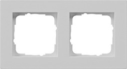 Рамка Gira E2 для монтажа заподлицо Серый матовый 2-постовая 0212375