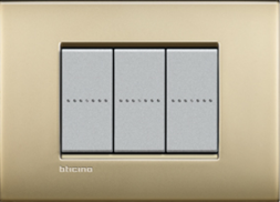 Рамка Bticino LivingLight Air Золото матовое двухмодульная LNC4802OF