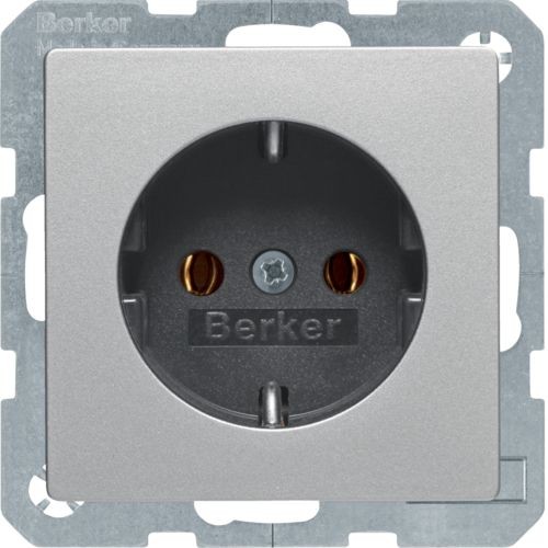 Штепсельная розетка Berker Q.1 алюминиевый с эффектом бархата, SCHUKO 41436084