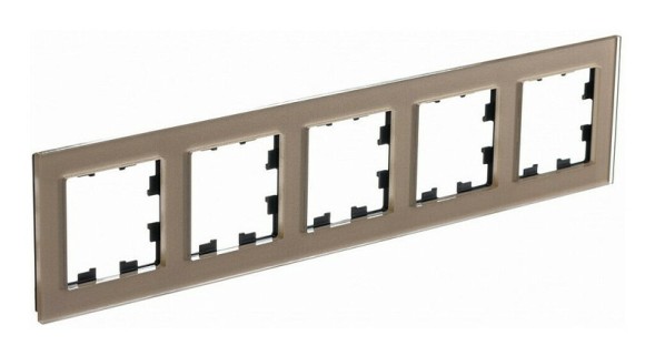 Рамка Schneider Electric Atlasdesign пятипостовая Nature шампань стекло ATN320505