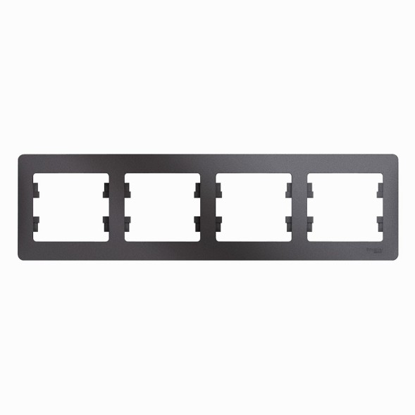 Рамка Schneider Electric Glossa Графит 4 поста горизонтальная GSL001304