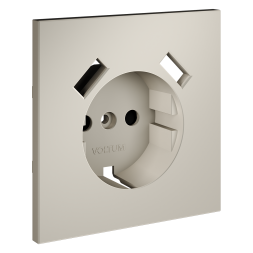 Накладка для розетки с заземлением и защитными шторками, с USB A+A, S70 (кашемир)