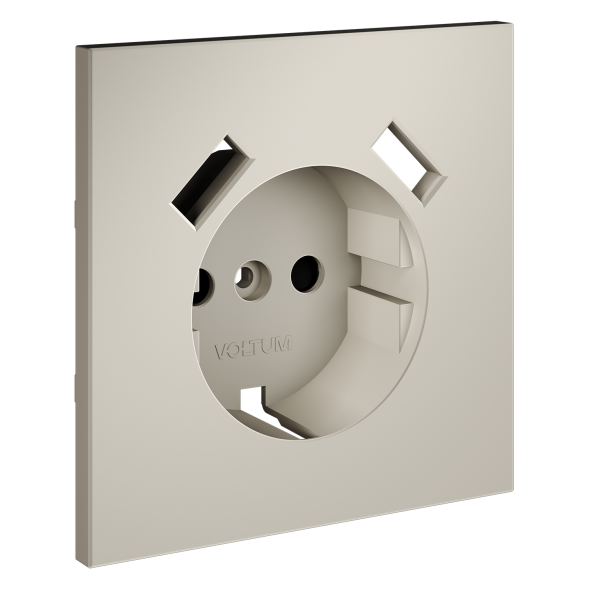 Накладка для розетки с заземлением и защитными шторками, с USB A+A, S70 (кашемир)