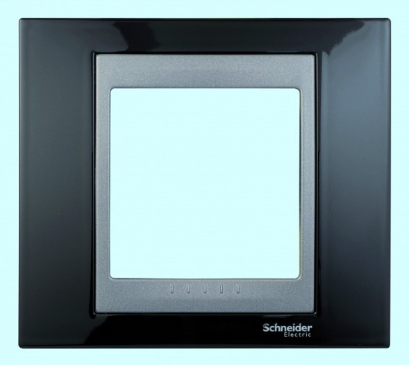 Рамка Schneider Electric Unica Top Родий / Графит 1 пост MGU66.002.293