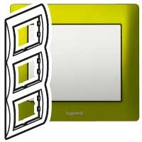 Рамка Legrand Galea Life Зеленый 3 поста вертикальная 771927