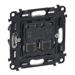 Телефонная розетка RJ11 Legrand Valena IN'MATIC двойная 753039
