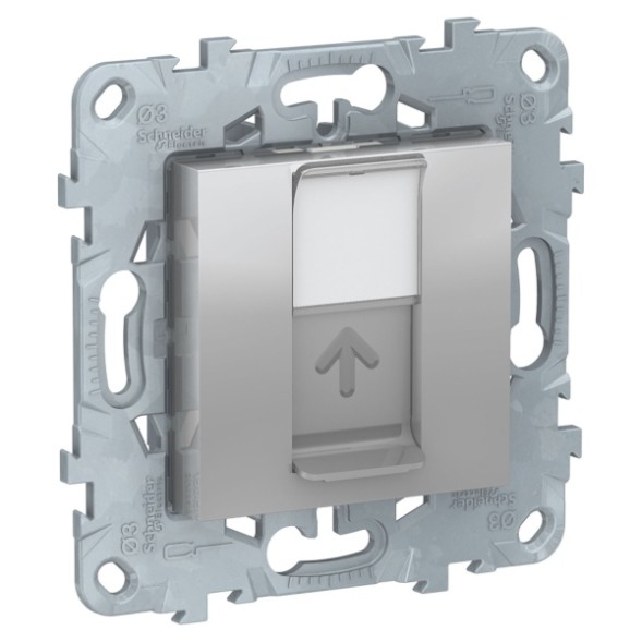 Панель лицевая Schneider Electric Unica алюминий RJ45 Keystone/Systimax NU546130