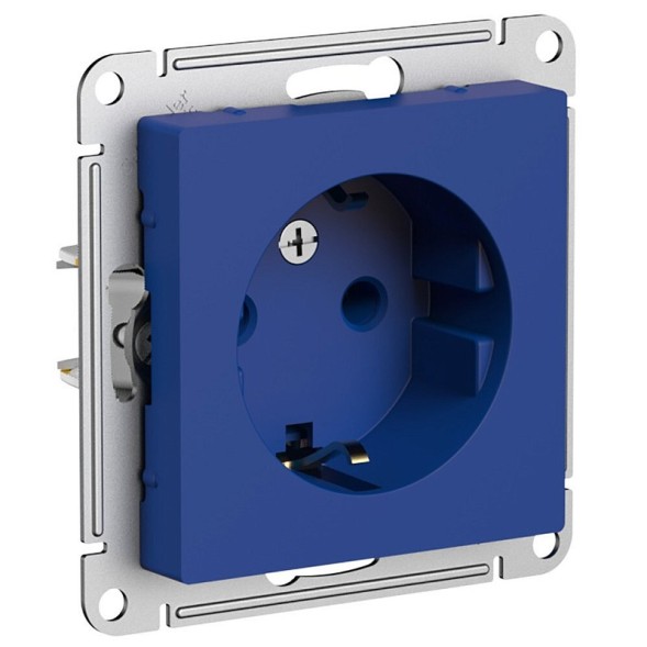ATN001145 Atlasdesign РОЗЕТКА с заземлением со шторками, 16А, механизм Аквамарин Schneider Electric