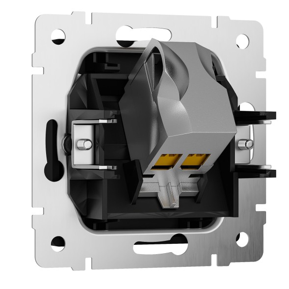 Розетка Ethernet RJ-45 cat. 6A экранированная (черный матовый) Werkel W5120108