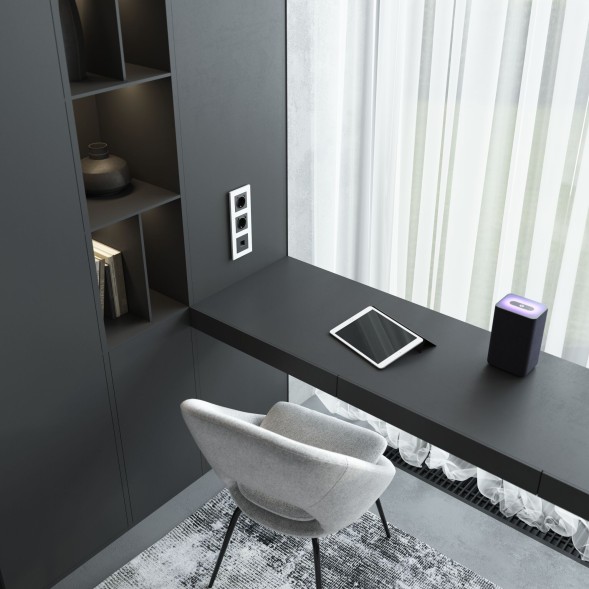 Розетка Ethernet RJ-45 cat. 6A экранированная (черный матовый) Werkel W5120108