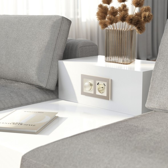 Рамка из стекла на 2 поста Senso шампань soft-touch Werkel W0023111