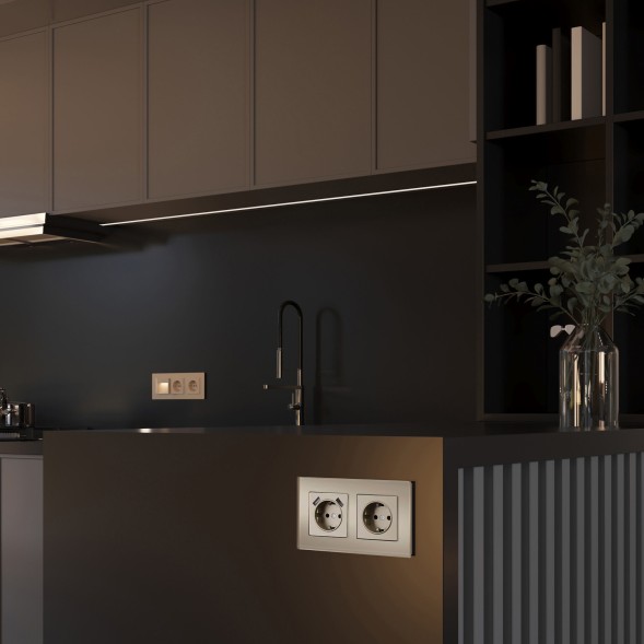 Рамка из стекла на 2 поста Senso шампань soft-touch Werkel W0023111