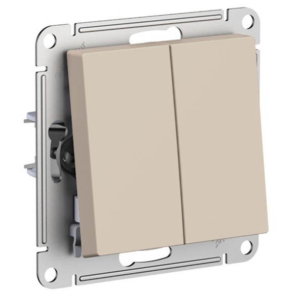 2-клавишный ПЕРЕКЛЮЧАТЕЛЬ, 10АХ, механизм, быстрозажим. клем., ПЕСОЧНЫЙ Schneider Electric Art Gallery GAL001265S