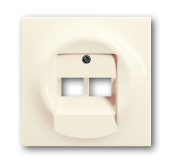 Плата центральная (накладка) ABB Impuls слоновая кость для двухпостовой телекоммуникационной розетки 0214 0215 0217 0218 с полем для надписи 2CKA001753A0083 1803-02-72