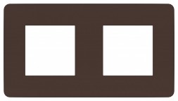 Рамка Schneider Electric Unica Studio Color Шоколад / белый 2 поста NU280416