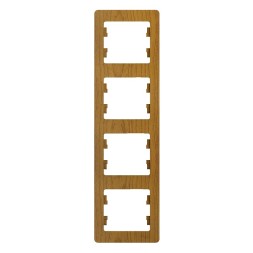 Рамка Schneider Electric Glossa Дерево Дуб 4 поста вертикальная GSL000508