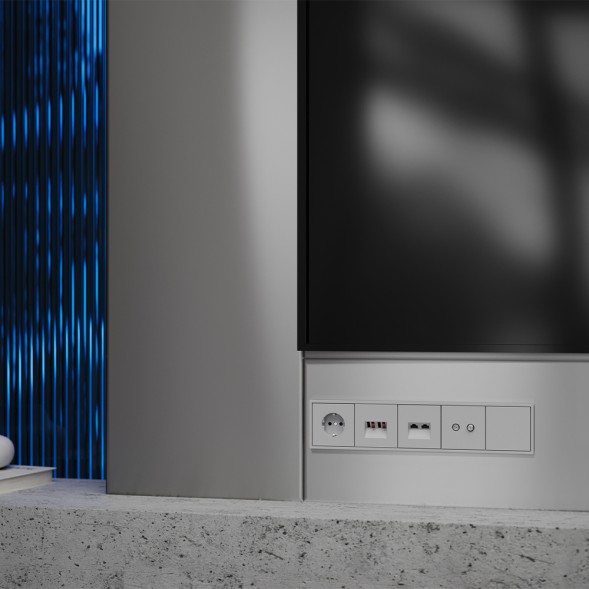 Накладка для розетки акустической 4-местной , S70 (серый)