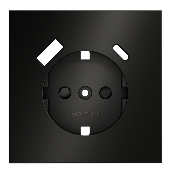 Накладка для розетки с заземлением и защитными шторками, с USB A+C, S70 Metal (антрацит)