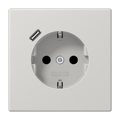 Розетка Jung LS серия светло-серый SCHUKO® с USB-интерфейсом с 1 USB-портом типа A LS1520-18CLG
