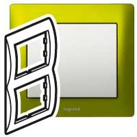 Рамка Legrand Galea Life Зеленый 2 поста вертикальная 771926