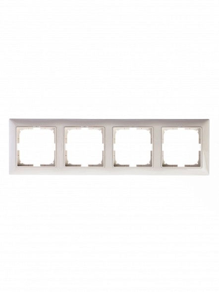 Рамка ABB с декоративной накладкой Basic 55 Слоновая кость 4 поста 2CKA001725A1487 2514-92-507