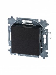 Выключатель ABB Levit антрацит / дымчатый чёрный одноклавишный с подсветкой 2CHH590146A6063 3559H-A01446 63W