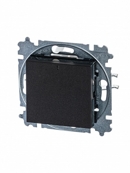 Выключатель ABB Levit антрацит / дымчатый чёрный одноклавишный с подсветкой 2CHH590146A6063 3559H-A01446 63W