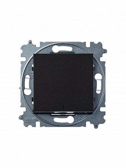 Выключатель ABB Levit антрацит / дымчатый чёрный одноклавишный с подсветкой 2CHH590146A6063 3559H-A01446 63W