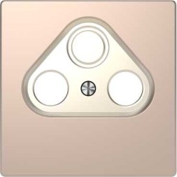 Центральная накладка tv розетки Merten D-Life шампань 2/3 отверстий MTN4123-6051