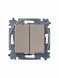 Выключатель ABB Levit кофе макиато / белый двухклавишный 2CHH590545A6018 3559H-A05445 18W