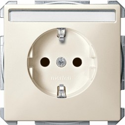 Механизм розетки Merten Artec с заземленным контактом со шторками c полем для надписи MTN2302-4044