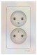 Розетка Schneider Electric Atlasdesign Жемчуг двойная без заземления,16А, в сборе ATN000420