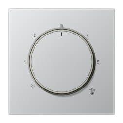 Накладка для механизма терморегулятора LS 990, LS plus, LS ZERO, LS-design, поворотный, датчик t° воздуха (встроенный), датчик t° пола (внешний), без таймера, алюминий Jung LS серия AL1749