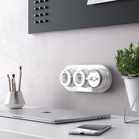 Переключатель/выключатель одноклавишный Vintage белый матовый/хром W5812050