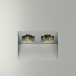 Розетка компьютерная встраиваемая VOLTUM S70 двойная RJ45+RJ45 кат.6, (сталь)