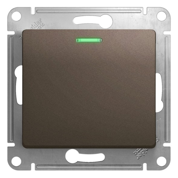 1-клавишный Переключатель с подсветкой, сх.6а,10АХ, механизам, Schneider Electric Glossa Шоколад GSL000863