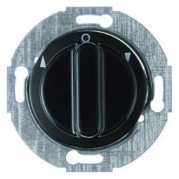 Жалюзийный поворотный выключатель Berker Glasserie черный, с блеском с центральной панелью и вращающейся ручкой 381201