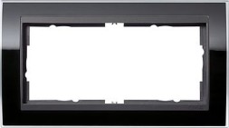 Рамка Gira Event Clear Черный без перегородки 2 поста 1002738