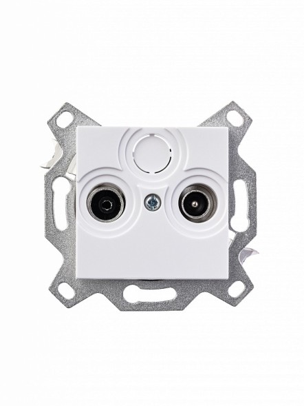 Розетка TV-R ABB Levit белый проходная 7дБ 2CHH083607A6003 5011H-A03607 03W