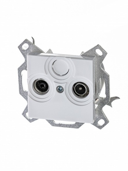 Розетка TV-R ABB Levit белый проходная 7дБ 2CHH083607A6003 5011H-A03607 03W