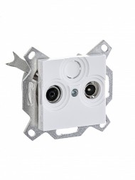 Розетка TV-R ABB Levit белый проходная 7дБ 2CHH083607A6003 5011H-A03607 03W