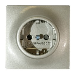 Розетка ABB Impuls шампань-металлик SCHUKO 16А 250В с защитными шторками 2CKA002013A4979 20 EUCKS-79