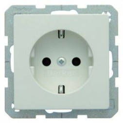Штепсельная розетка Berker Q.1 полярная белизна с эффектом бархата, SCHUKO 47436089