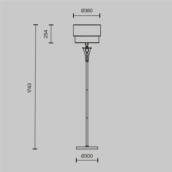 Напольный светильник (торшер) Maytoni H311-FL-01-G