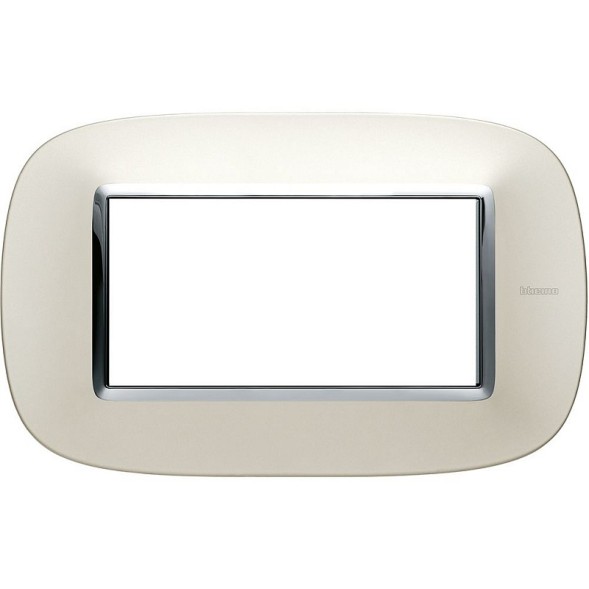 Рамка Bticino Axolute Овал Серебро 4 модуля HB4804SAN