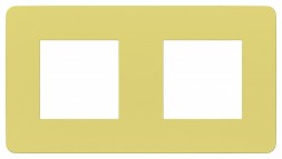 Рамка Schneider Electric Unica Studio Color Зеленое яблоко / Бежевый 2 поста NU280412