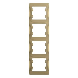 Рамка Schneider Electric Glossa Титан 4 поста вертикальная GSL000408